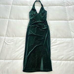Emerald Green Halter Dress
